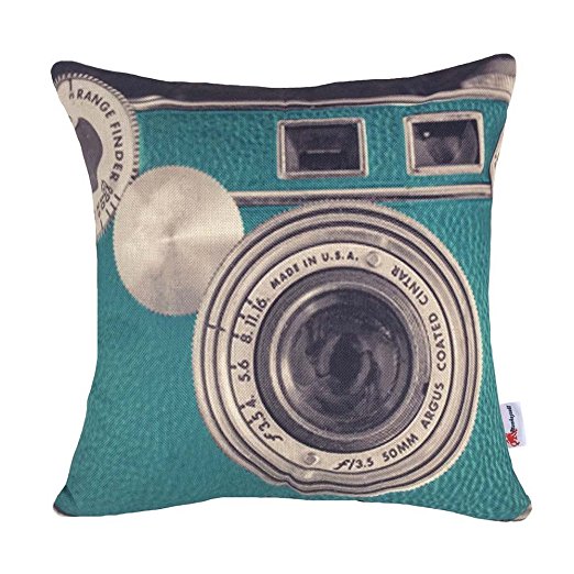 Monkeysell Printing Various Types of Vintage Camera Pattern Linen Personalized Cushion Sofa Home Decor Design sofa pillows decorative sets Throw Pillow Case Cushion Covers Square 18 x 18 Inch