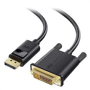 Cable Matters Cable DisplayPort vers DVI, 1.8M DP vers DVI-D mâle à mâle cordon plaqué or pour Lenovo, Dell, HP, ASUS et autres marques