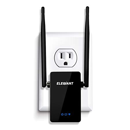 Wireless Repeater, ELEGIANT 3 in 1 Mode Dual Band 300mbps Wireless Mini WiFi Router/Hotspot Extender Amplifier Signal Amplifier with 2 External Antennas and 360 Degree WiFi Coverage Used In Home US