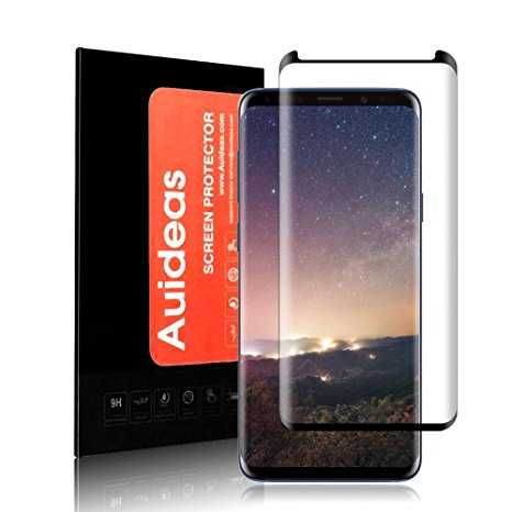 Galaxy S9 glass screen protector, Auideas premium glass scratch-resistant screen protector, clear HD Samsung Galaxy S9 screen film.