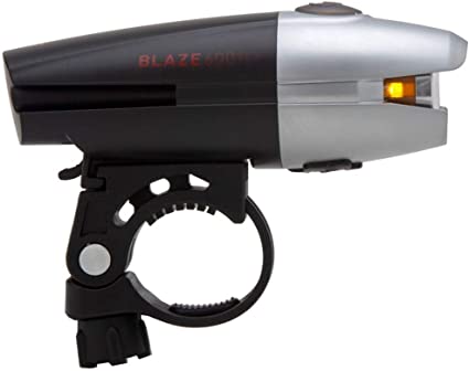 Planet Bike 3154 Blaze 600 SLX Bike Light, Front White Headlight with Amber Side Light, 5 Modes, Super Bright Up to 600 Lumens, USB Rechargeable, Bike Flashlight, Black and Silver