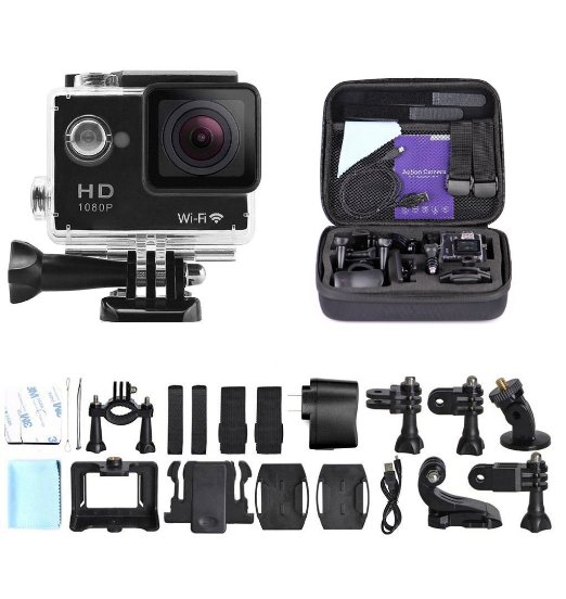 eXuby Pro X Action Camera and Shockproof Case - A Highly Durable Helmet Camera - A HD Digital Sport Camera with Waterproof Case - Best Waterproof Camera with WiFi - An Action Cam With 2 Inch Display