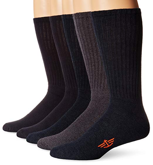 Dockers Men's 5 Pack Cushion Comfort Sport Crew Socks