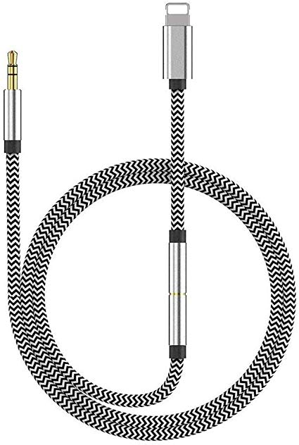 (Apple MFi Certified)Car Aux Cord for iPhone, 3-in-1 Lightning to 3.5 mm Headphone Jack Adapter Stereo Aux Cable for Car Stereo/Speaker/Headphone Compatible with iPhone11/Xs Max/XR/X/8/8P[New Version]