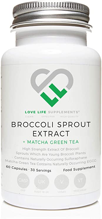 Broccoli Sprout Extract   Matcha Green Tea Extract by LLS | Contains Activated Sulforaphane | 60 Capsules |15000mg of Whole Plant Equivalent per Serving | Potent Antioxidant Content
