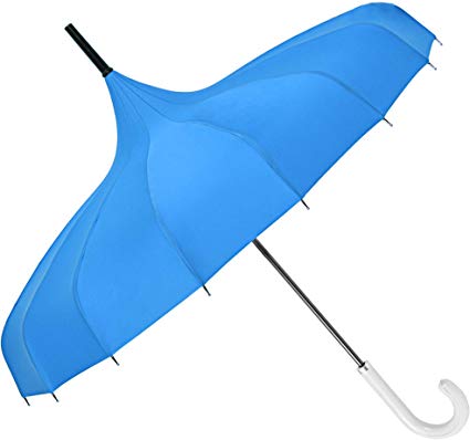 Kung Fu Smith Pagoda Umbrella Parasol, UV Protection Pure Blue