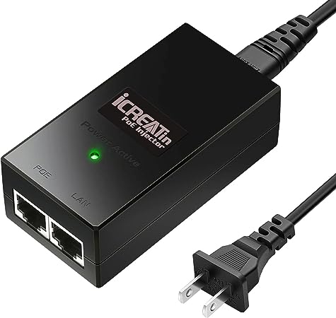 Gigabit POE Injector, 48V 15.4W Power Over Ethernet, IEEE 802.3af Compliant, 10/100/1000Mbps, Compatible for TP-Link TL-POE150S, TRENnet TPE-113GI