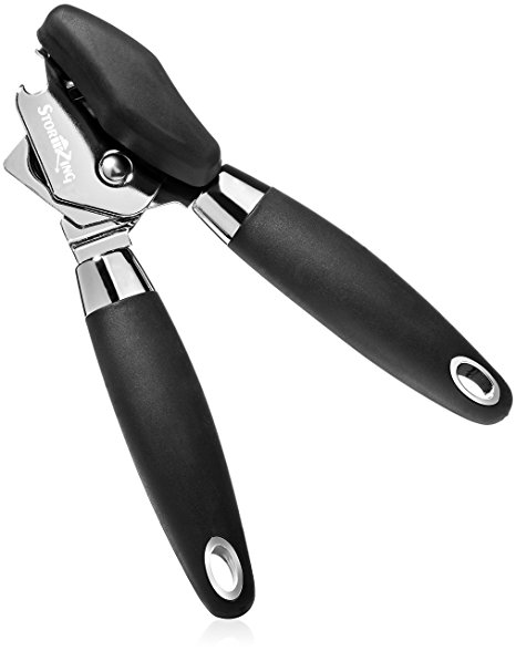 StormZing® - Manual Can Opener - Multi-Functional - Works Well as Bottle Opener and Tin Opener - Sharp Stainless Steel Blade, Heavy Duty Handle, Professional Design Smooth Edge Opener