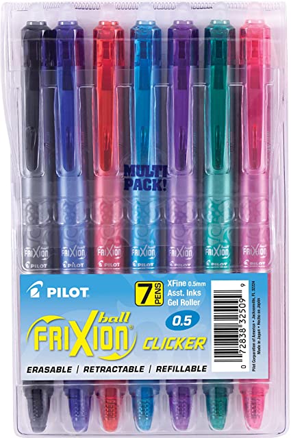 Gel Ink Pens, Extra Fine Point, Assorted Color Inks, 7-Pack Pouch (0.56 x 3.75 x 5.93 inches)