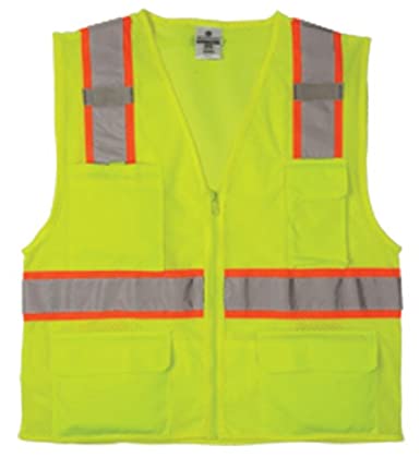 ML Kishigo 1195 Ultra-Cool Polyester Mesh Multi-Pocket Vest, Extra Large, Lime