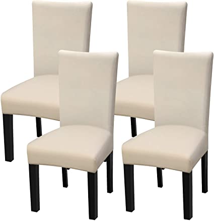 Fuloon 4 6 Pack Super Fit Stretch Removable Washable Short Dining Chair Protector Cover Seat Slipcover for Hotel Dining Room Ceremony Banquet Wedding Party