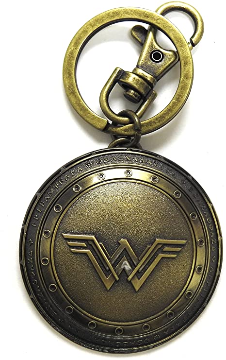 DC Comics Batman vs Superman Wonder Woman Shield Brass Pewter Key Ring