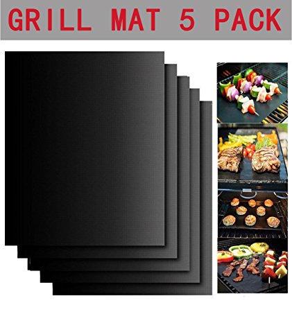Augymer BBQ Grill Mat, 12"*16" Non Stick Reusable Baking Mats Heavy Duty Works On Gas Charcoal Ovens Electric
