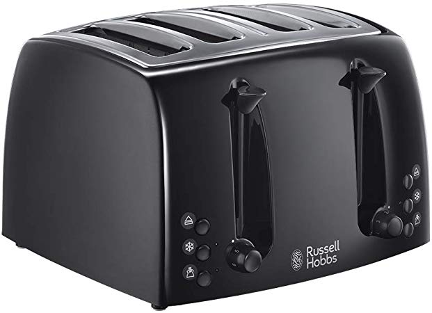 Russell Hobbs 21651 Textures 4-Slice Toaster 21651-Black, Plastic, Black