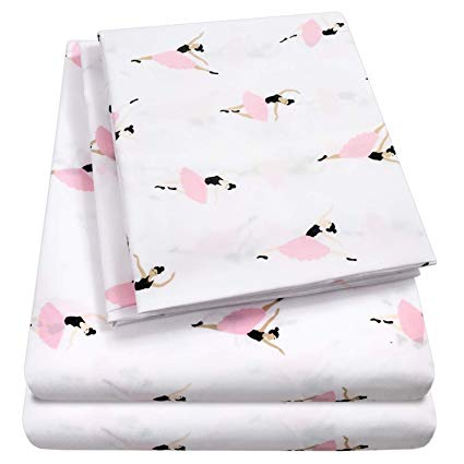 1500 Supreme Kids Bed Sheet Collection - Fun Colorful and Comfortable Boys and Girls Toddler Sheet Sets - Deep Pocket Wrinkle Free Hypoallergenic Soft and Cozy Bedding - Twin, Ballerinas