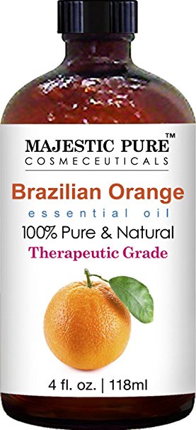 Brazilian Orange Essential Oil from Majestic Pure; 100% Pure and Natural Orange Oil, 4 fl oz