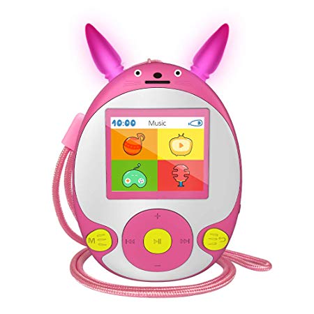 MP3 Player for Kids, Bluetooth MP3 Player with FM Radio Games Built-in Speaker Video Headphone & Lanyard Included, Expandable up to 128 GB