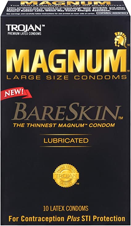 Trojan Magnum Bareskin Lubricated Condoms, 10 Count