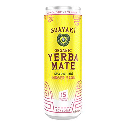 Guayaki Yerba Mate Sparkling Ginger Sage, 12-Ounce Can (Pack of 12)