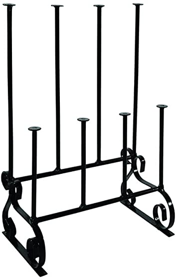 Wellington Boot Rack / Walking Boot Stand - Black - Metal - Indoor and outdoor - Holds four pairs of Wellies, Walking Boots or Shoes - The Ideal Welly, Boot or Shoe Storage Solution - Wellington Boot Stand