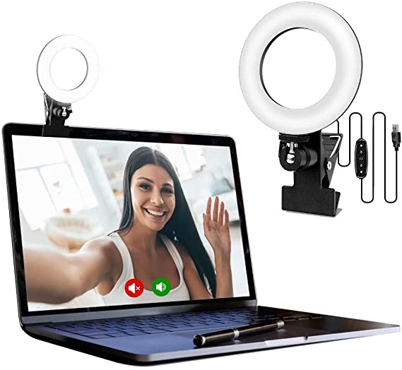 EEIEER Video Conference Lighting Kit, Conference light, zoom lighting, LED Ring Light Clip On for Computers, Monitors, and Laptops, best for Remote Working, Distance Learning, Webcam and Zoom Calls, Self Broadcasting and Live Streaming, Computer Laptop Video Conferencing etc