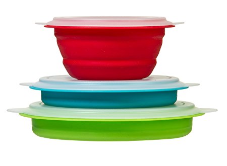 Prepworks by Progressive Collapsible Prep/Storage Bowls with Lids - Set of 3