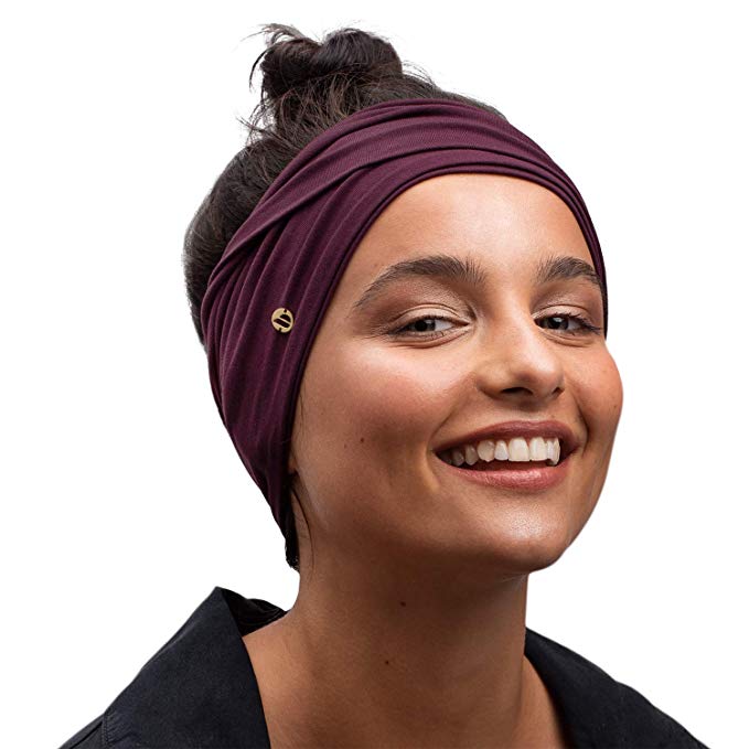 BLOM Original Headbands for Women. Multi Style Design for Yoga Fashion Workout Gym Running Athletic Travel. Wear Wide Turban Thick Knotted. Comfort Stretch Versatility. Ethically Made in Bali.