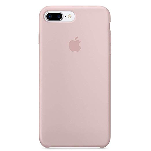 Soft Silicone Case Cover iPhone 8 Plus(5.5inch), Boxed- Retail Packaging,Liquid Silicone Gel Rubber Shockproof Case Ultra Soft Microfiber Cloth Lining Cushion (Pink Sand)