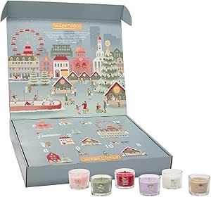 Yankee Candle Signature Votive Mini Candle Jars 12 Days of Christmas Candle Advent Calendar Variety Pack, Natural Soy Wax Blend Candle with Natural Fiber Wick, 1.3 OZ Glass Jar (Pack of 12)