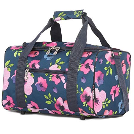 5 Cities New Nov Ryanair 40x20x25 Maximum Sized Cabin Holdall – Take The Max on Board! (Navy Floral)