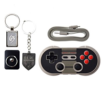 Gam3Gear 8Bitdo NES30 Pro Wireless Controller for Android iOS PC Mac with Gam3Gear Keychain