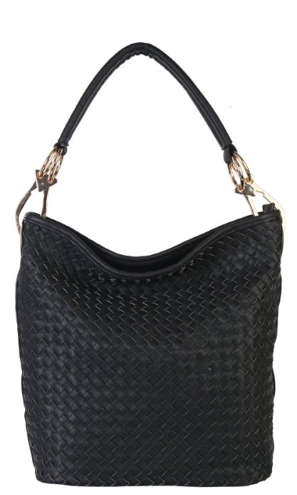Diophy Womens Tri-Tone PU Leather Woven Hobo Style Purse Handbag SG-2695