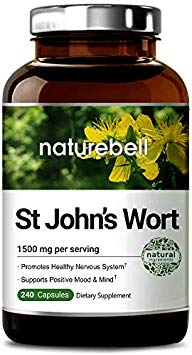 NatureBell St John's Wort 1500 mg, Powerfully Supports Positive Mood & Mind, Promotes Healthy Nervous System, No GMOs, No Preservatives, Third Party Lab Tested, Made in USA