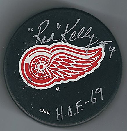 Autographed Red Kelly Detroit Red Wings Hockey Puck