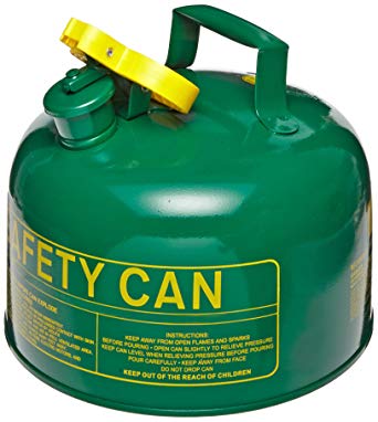 Eagle UI-10-SG Type I Metal Safety Can, Combustibles, 9" Width x 8" Depth, 1 Gallon Capacity, Green