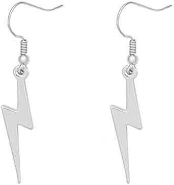 MANZHEN Simple Lightning Bolt Dangle Drop Earrings Women Flash Earrings Jewelry