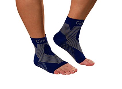 ( 1 Pair) MDSOX Premium Ankle Compression Foot Sleeve (Extra Extra Large, Navy Blue)