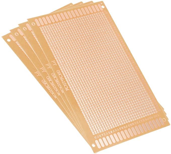 sourcingmap 9x15cm Single Sided Stripboard Universal Paper Printed Circuit Board Thickness 1.2mm for DIY Soldering Brown 4pcs