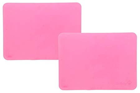 Safety 1st Silicone Placemats- Pink 2pk- Grips Tabletop, Protects Child from Germs, and Easy Clean