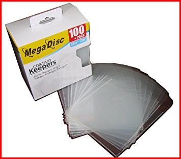 Megadisc Cd / DVD Plastic Keepers Clear 100 Pk (Memorex Similar Quality)