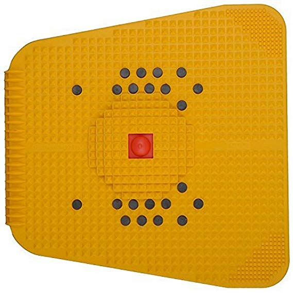 Acupressure Power Mat with Magnets n Pyramids for Pain Relief and Total Health Care Useful for Heel Pain - Knee Pain - Leg Pain - Sciatica - Cramps - Migraine - Tonsils - Depression with Acupressure Health Care Products—Wooden Face Massager Soft/Pointed/KRoll/Jimmy—Sujok Rings/Power Thumb-Ball/Reflexology Chart—FREEBIES By Super INDIA Store