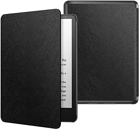 MoKo Case for 6.8" Kindle Paperwhite (11th Generation-2021) and Kindle Paperwhite Signature Edition, Light Shell Cover with Auto Wake/Sleep for Kindle Paperwhite 2021 E-Reader, Black