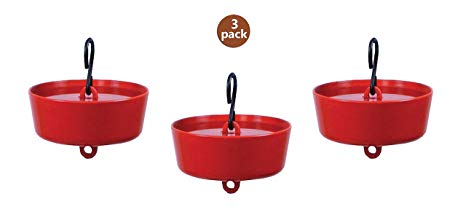 Stokes Select More Birds Ant Guard for Hummingbird Feeders, Red, 3.5-Inch Diameter (Set of 3)