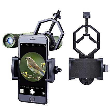 Universal Cell Phone Adapter Mount - Goodes Telescope Phone Adapter Compatible with Binocular Monocular Microscope Spotting Scope Mount for iPhone and SmartPhones