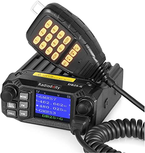 Radioddity DB25-G GMRS Mobile Radio, 25 Watts Two Way Radio Long Range, Quad Watch, GMRS Repeater Capable, with NOAA Dual Band Scanning Receiver, for Car Vehicle, Off Road, Overlanding