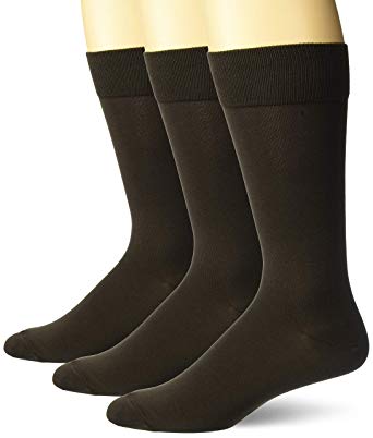 Amazon Brand - BUTTONED DOWN Men's 3-Pack Pima Cotton Dress Socks