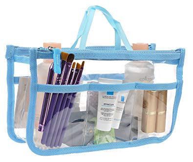 Vercord Printed Purse Handbag Tote Insert Organizer 13 Pockets With Zipper and Handles 2 Size