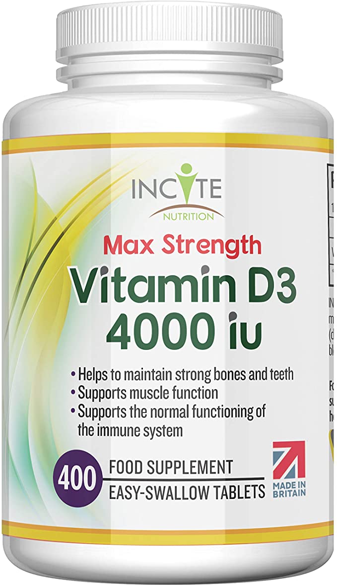 Vitamin D3 High Strength 5000 IU 365 Tablets Cholecalciferol - UK MANUFACTURED Benefits Immune System, Helps Strengthen Bones and Teeth - SMALL 6MM TABLETS not Softgels or Capsules - Good Source of Vit D - Best D3 supplement - 100 % Vegetarian Dairy and Gluten Free