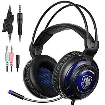 SADES SA805 New Multi-Platform Gaming Headset Headphones For Xbox one PS4 PC Laptop Mac iPad iPod (Black&Blue)