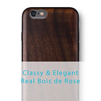 iPhone 6S / iPhone 6 Case. REAL WOODEN Premium Protective Cover. Unique, Classy, Sophisticated & Stylish BOIS De ROSE WOOD Bumper Accessory for Apple iPhone 6S / 6